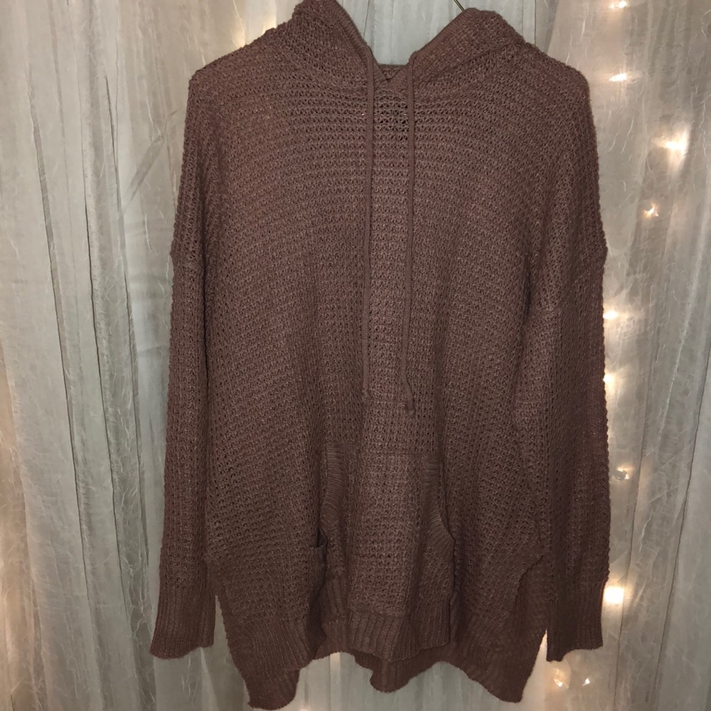 Knitted hooded sweater